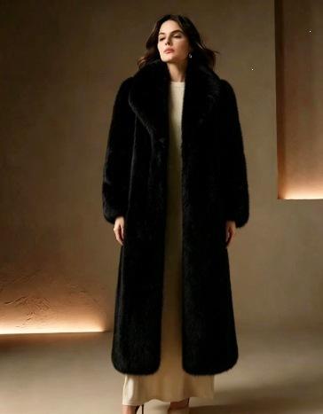 Thickened warm imitation fox fur long loose coat high-end jacket fashionable winter women's clothing