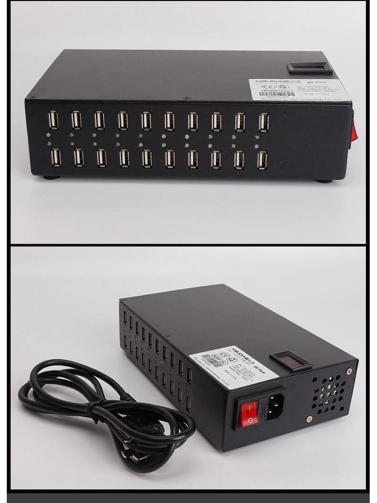High-Power Multi-Port USB Charger: 8/10/16 Ports for Direct Travel Charging