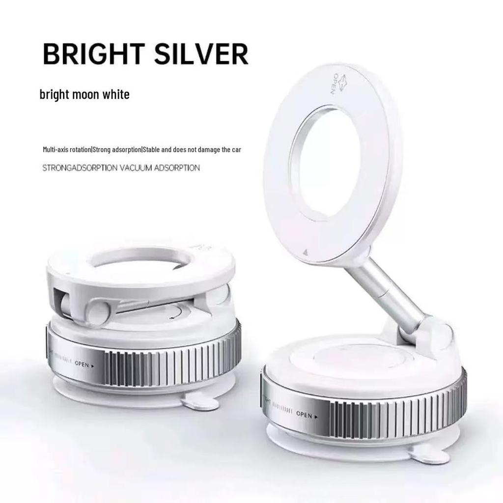 Magnetic Phone Holder & Foldable 360° Ring Stand with Vacuum Suction Cup for Navigation