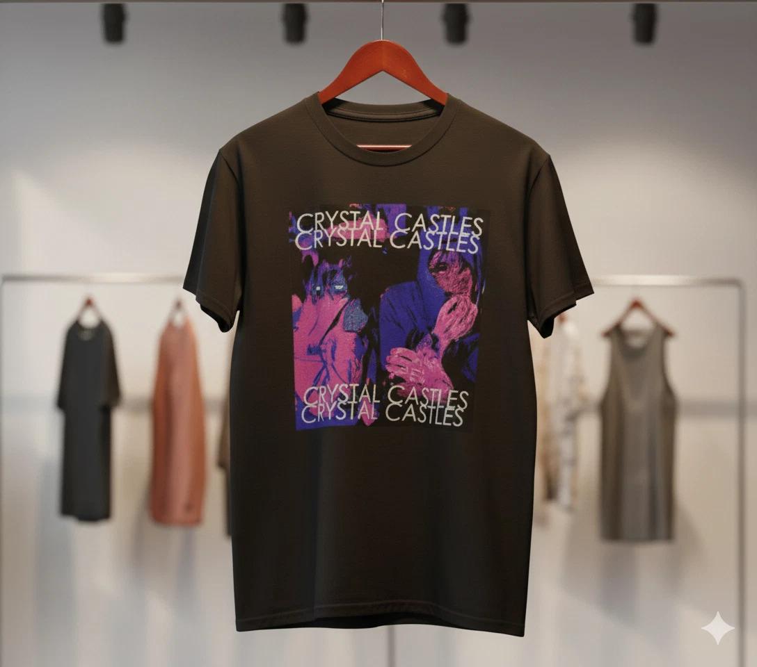 Crystal Castles Electro Indie Band Graphic T-Shirt Black Unisex - T429 S