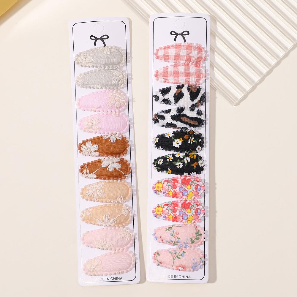 20pcs/lot mini hair BB clips for girl lovely printing cotton hairpins handmade hair bangs hairgripes children cute headwear