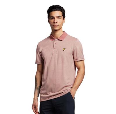חולצת פולו פסים דקים של Lyle & Scott עם שרוולים קצרים