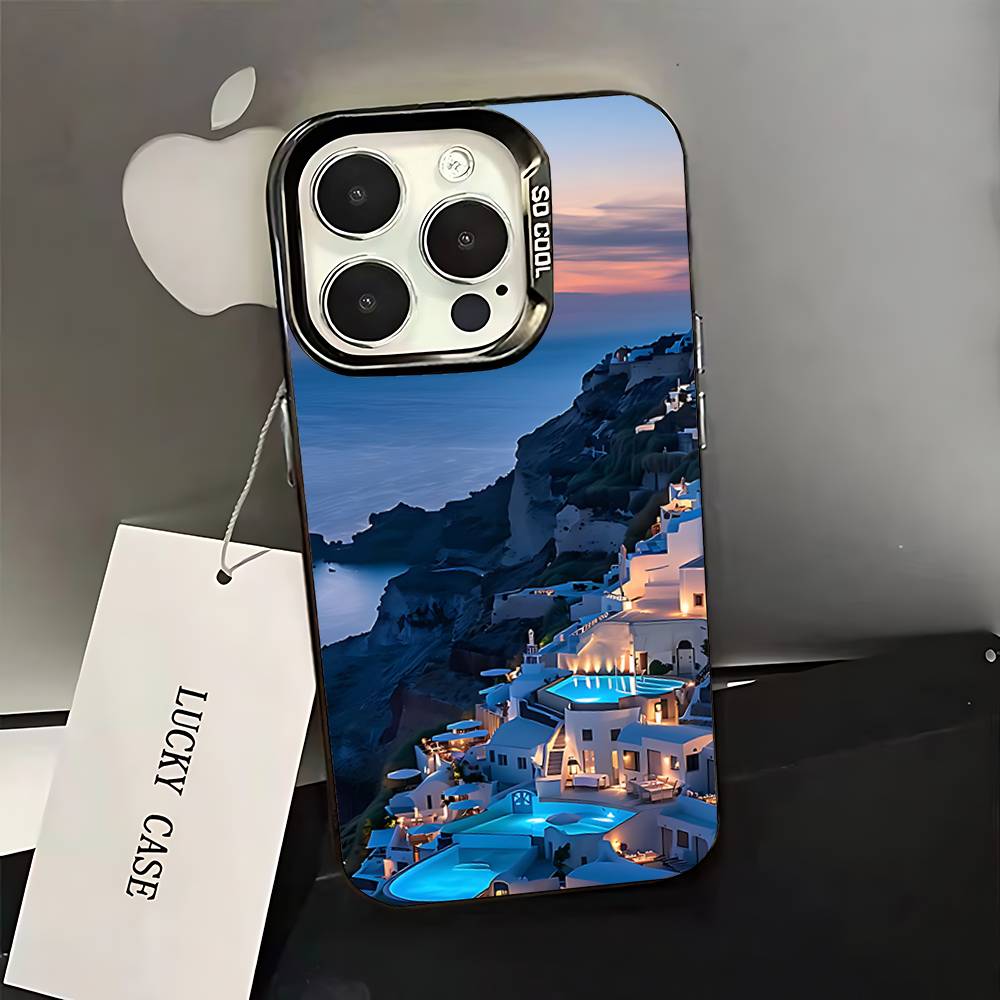 Mountains landscape Travel Phone Case For iPhone 16,15,14,13,12,11,Pro,XS,Max,Plus,Mini,SE Black Candy Matte Shockproof Cover
