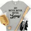 Baseball Fan T Shirt For Mom Dad Hey Batter Distressed Game Day Season Fathers
