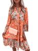 New Summer V-neck Chiffon Pleated Print Dress