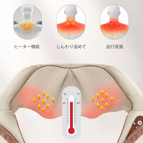 Medically Certified Neck and Shoulder Massager with Adjustable Intensity, Heated Neck and Shoulder Massager for Stiff Shoulders, Relieves Stress, and