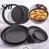 Toasting Pan Pizza Tray Easy To Demould High Hardness Wave Edge Design Carbon Steel Round Pastry Cake Baking Home Supplies