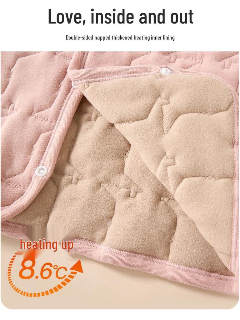 Winter Kids' Fleece-lined Cotton Jacket & Pants Set - Warm School Uniform for Boys & Girls