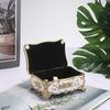 Elegant Floral Engraved Metal Jewelry Organiser with Zinc Alloy Construction and Plush Interior Compartments