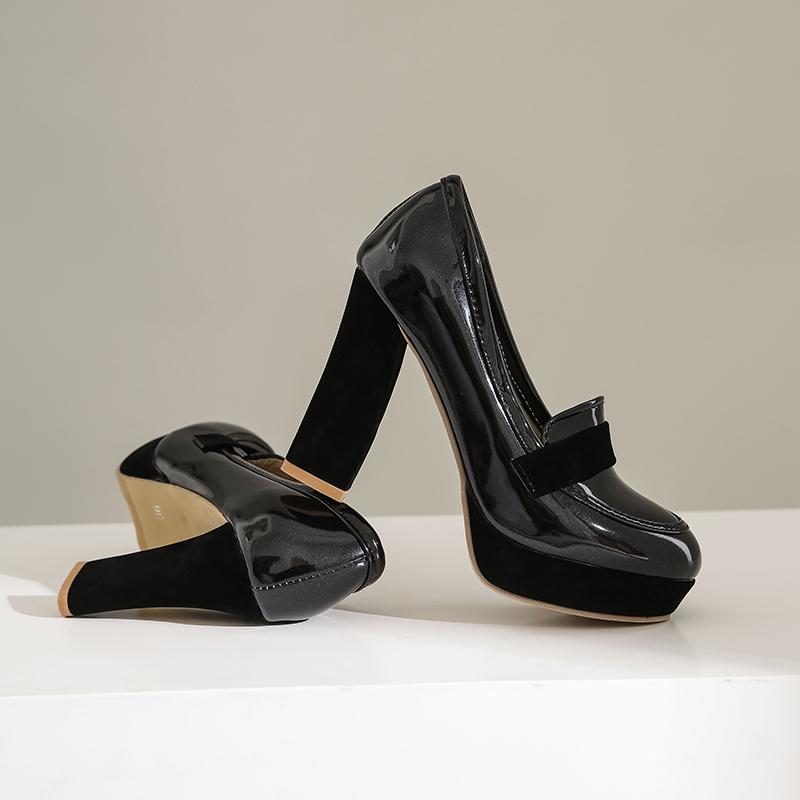 Ladies High Heel Shoes Spring Summer Genuine Leather Womens Pumps Platform Sexy Dress Footwear Ol Shoes