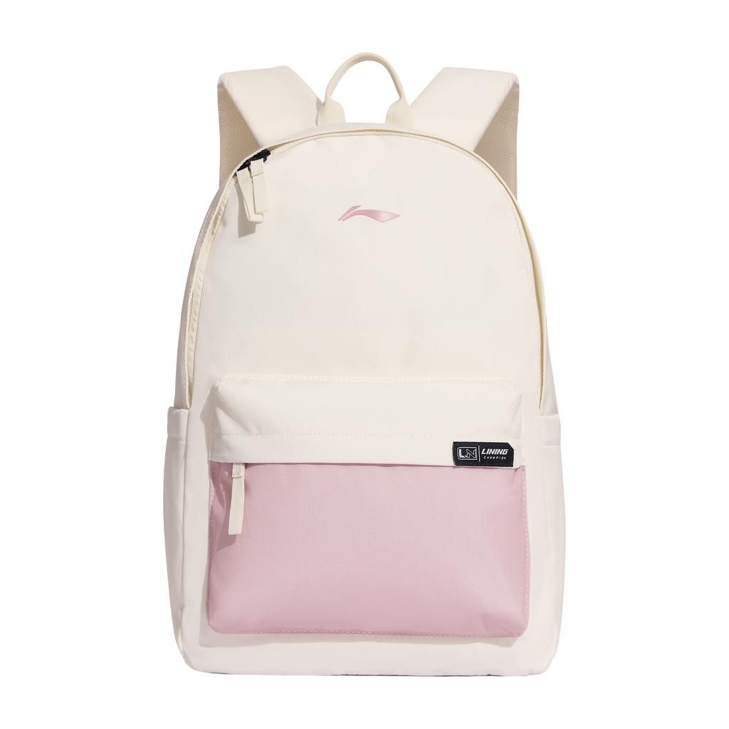 New LiNing Polyester Backpack Unisex White & Pink ABSV367-9