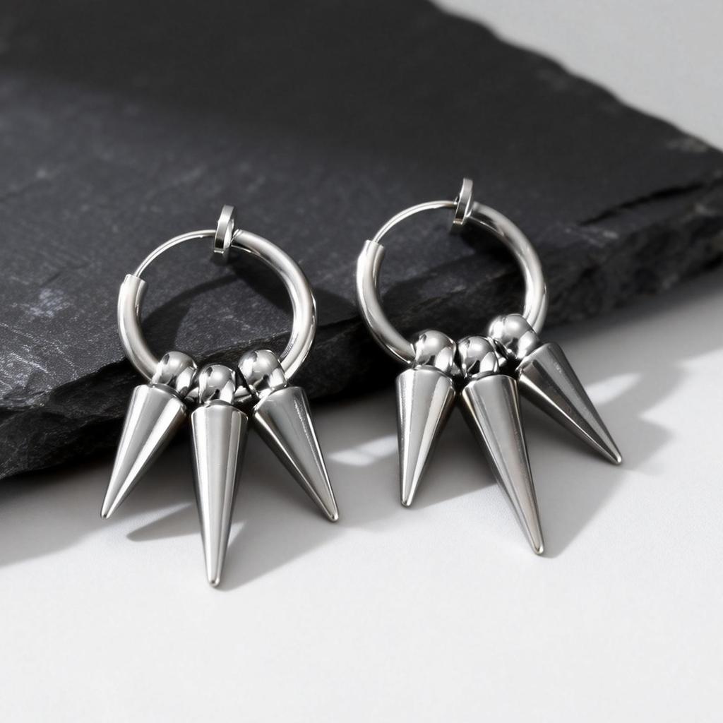 Classic Stainless Steel Rivet Clip Earring for Men Women,Anti Allergy Non-pierced Huggies Earrings,Rock Punk Jewelry Gift