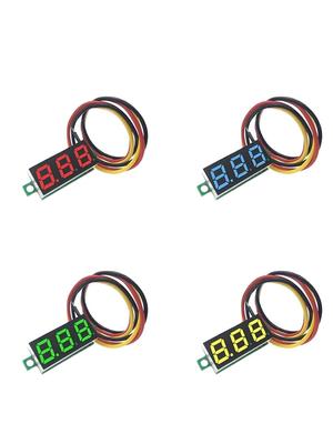 Voltmeter DC 0V-100V Digital LED 0.28 Inch Voltage Meter Power Volt Tester Detector for Auto Car with Red Blue Green Yellow