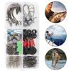 170pcs Fishing Accessories Kit with Fishing Box Fish Hooks Swivels Sinkers Outdoor Fishing Accessories Set Gift for Men