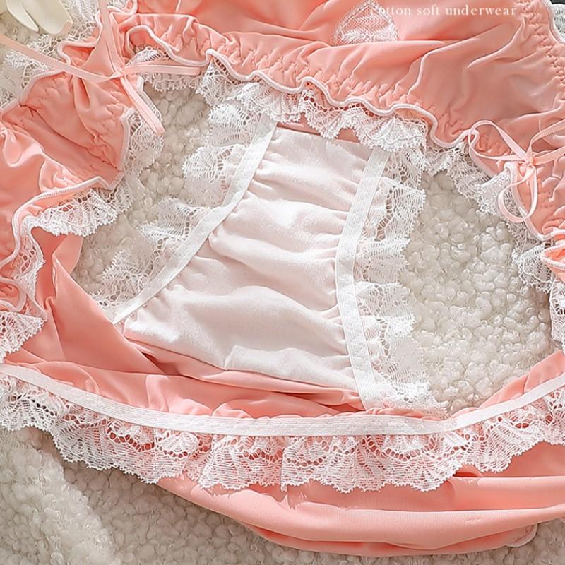 XL to 4XL Plus size Lolita Panties Japanese-Inspired Soft Lace Maiden briefs Comfort-Fit Leg Openings Sweat fairy underpant Sexy underwear