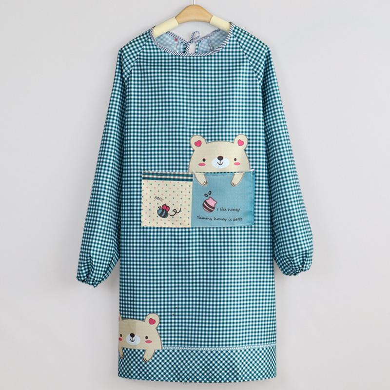 Korean Style Long Sleeve Cooking Smock - Anti-Dirty, Anti-Oil Apron for Adults