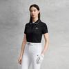 Fila Golf Series Simple Classic Sports Casual Comfortable Knitted Short Sleeve Polo Shirt Women Tops Deep-Black A11W625112FBK
