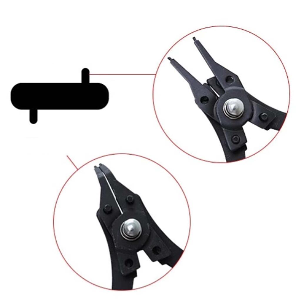 Multifunctional 4-in-1 Snap Ring Pliers, Internal External Right Angle Elbow Snap Ring Circlip Expansion Pliers