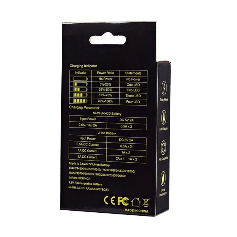 Universal Rechargeable Battery Charger Charging Adapter USB 2-Slot Battery Charging Tool for 18500/18650/18700/20700