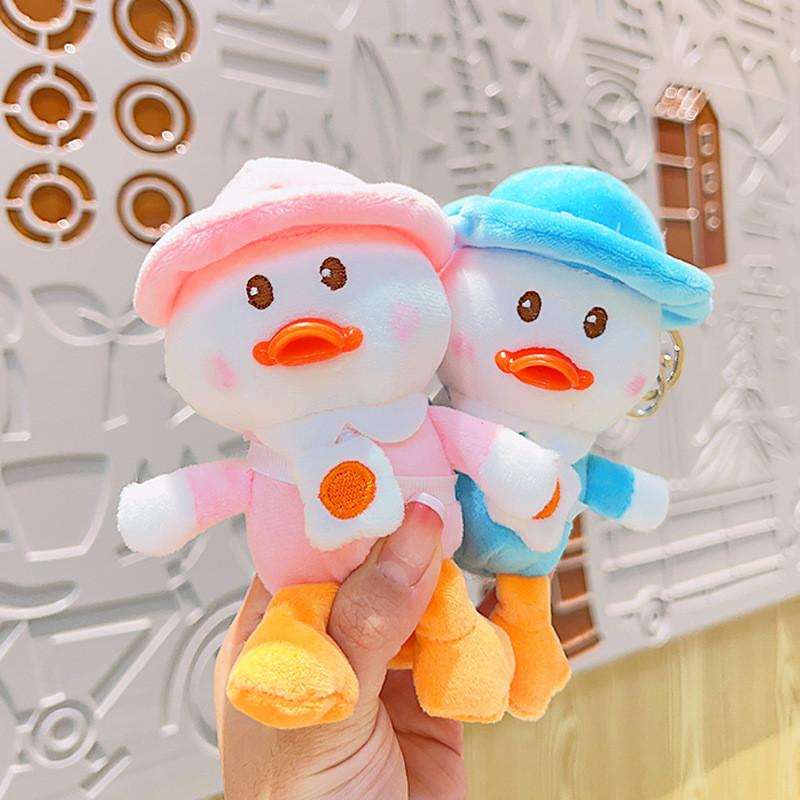 Fluffy Plush Duck Keychain Cute Bag Accessory Soft Yellow Duck Doll