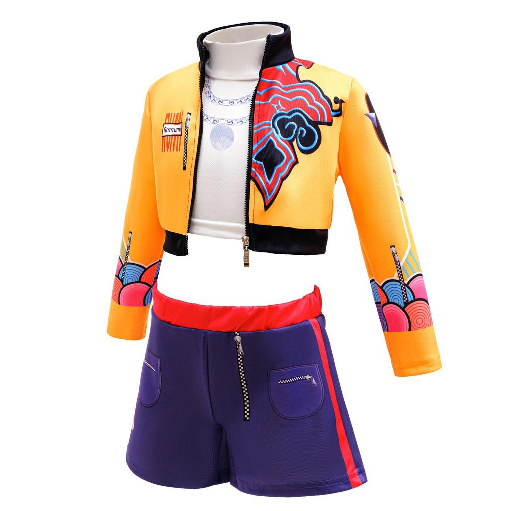 Mädchen POP Hunters Rumi Halloween Cosplay Kostüm Kinder Geburtstag Weihnachten Schulparty Rollenspiel Verkleidungsoutfit