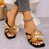 Fashion Summer Open Toe Flower Slippers Women Fashion Slip on Shoes Ladies Designer High Heels Shoes Elegant Dress Women's Sandals