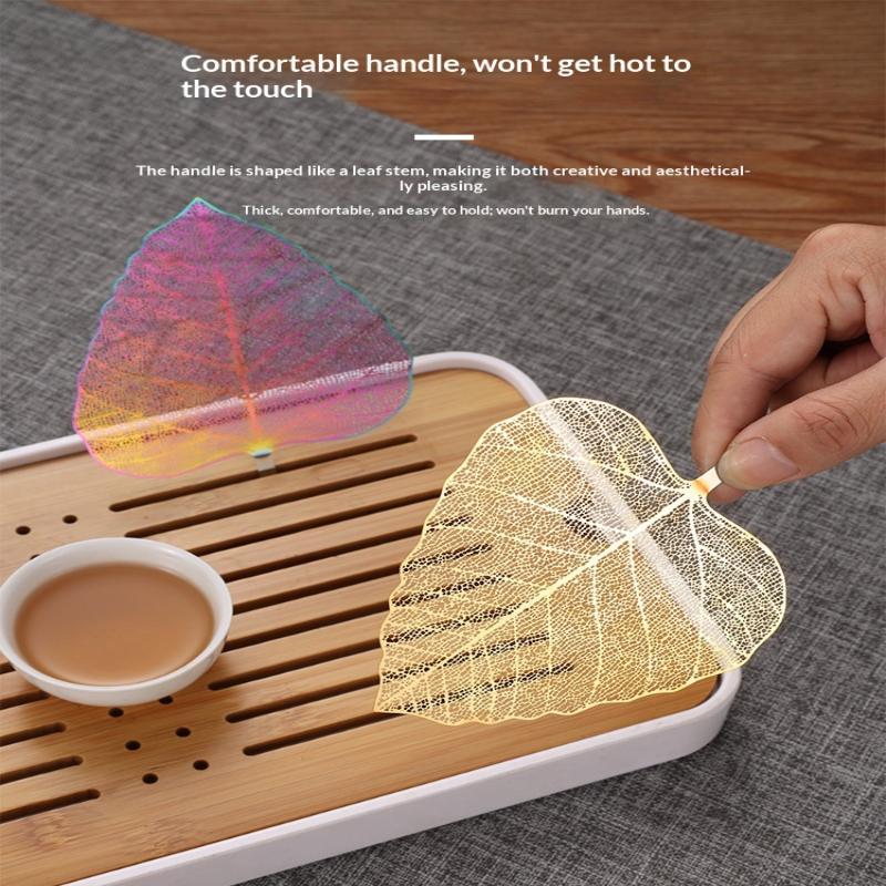 1Pcs Stainless Steel Bodhi Leaf Shape Tea Infuser Hollow Out Kung Fu Tea Strainer Drinkware