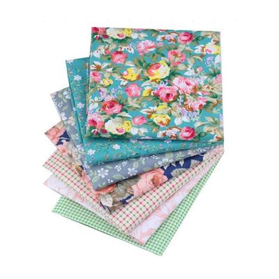 7-teiliges Baumwolltuch mit Blumenmuster, DIY, handgefertigt, zum Schneidern, Nähen, Drucken, Rosenmuster, 50 x 40 cm