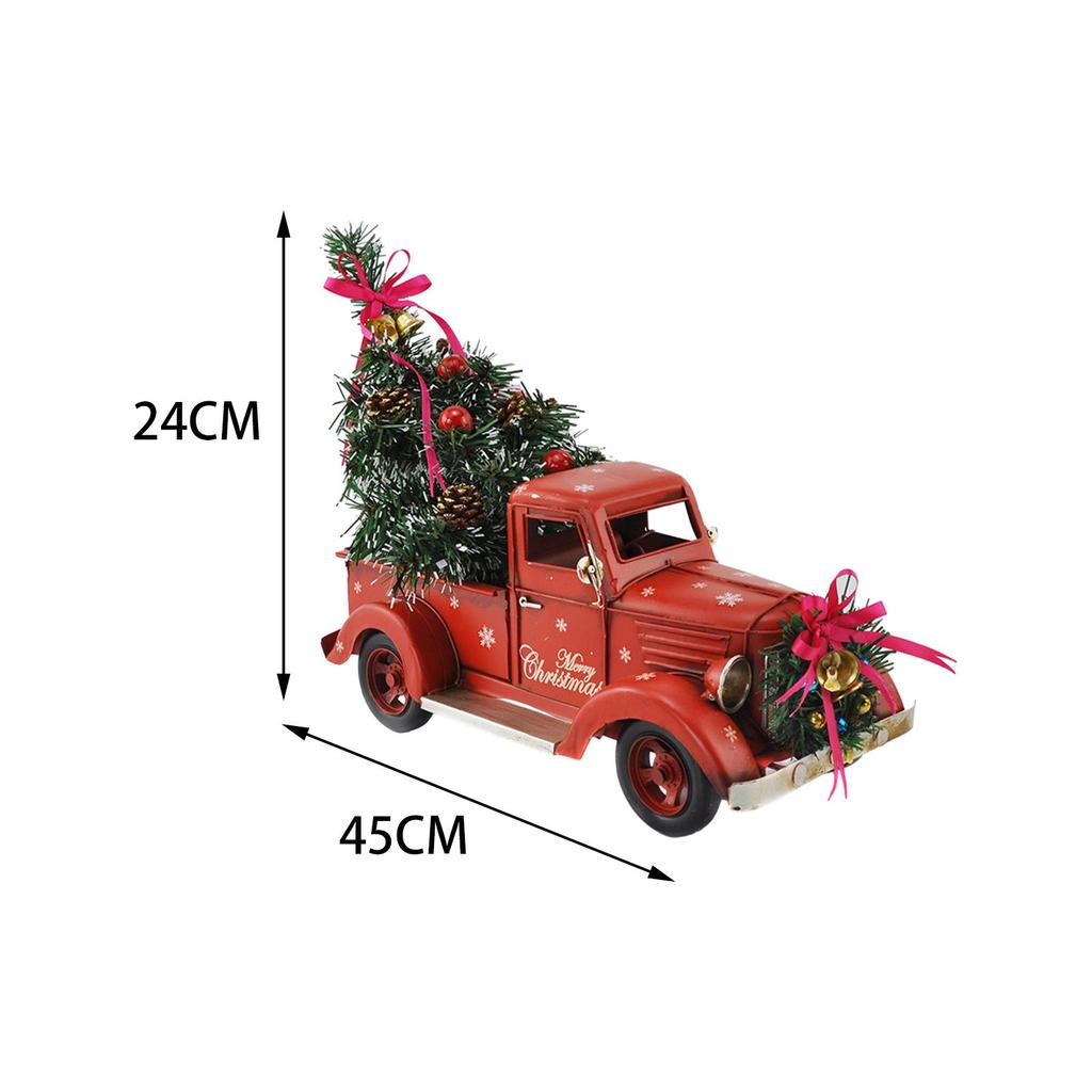 Christmas Retro Truck Décor with Christmas Tree, Farmhouse Pickup Truck for