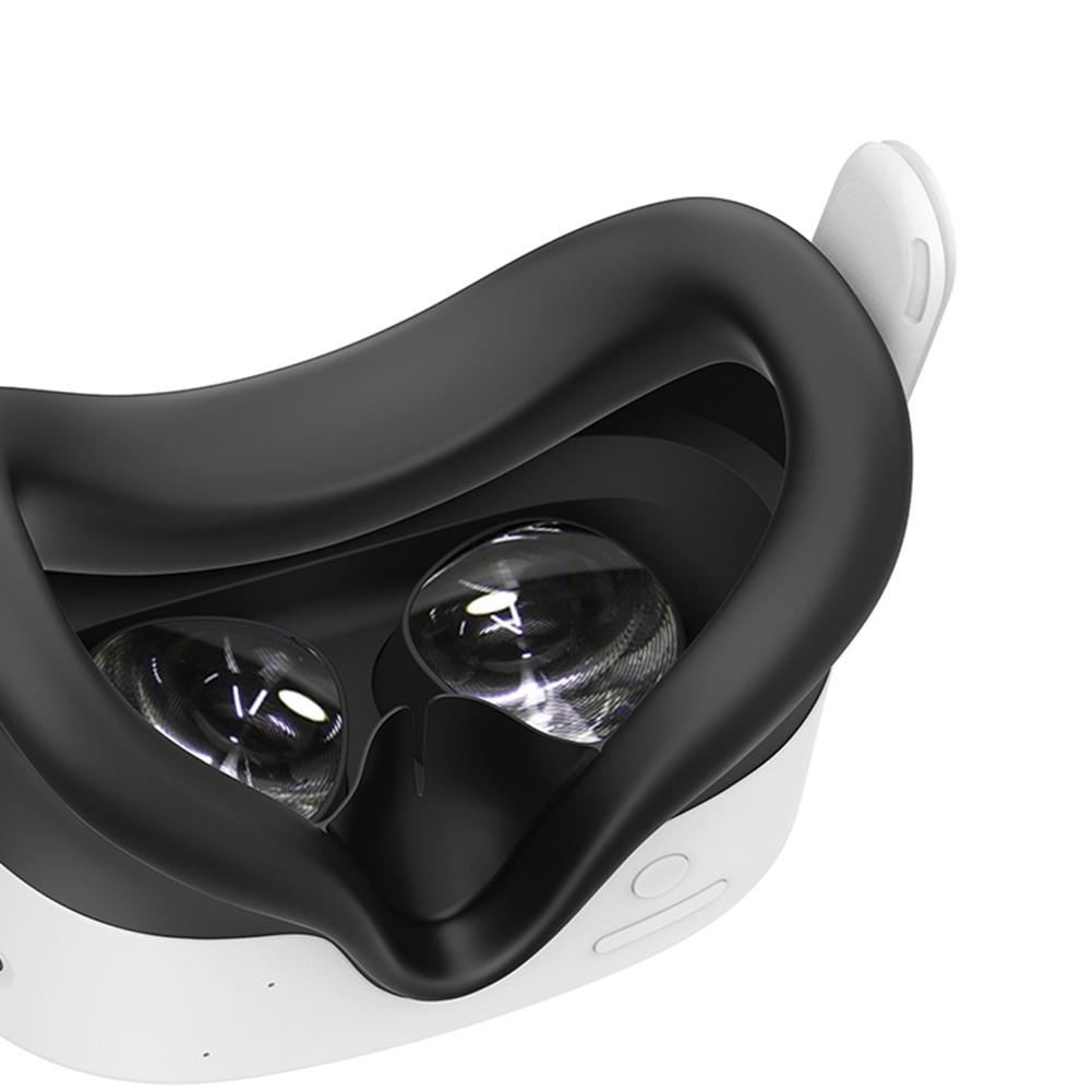 Silicone VR Face Cover with Anti-Leakage Nose Pad VR Silicone Mask Cover Protective Eye Pad for Meta Quest 3S VR Accessories