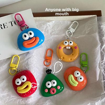 Geometrischer Großmaul Schlüsselanhänger Niedlicher Autoanhänger Harzpuppe Studentenpaar Schultasche Tasche Anhänger Zubehör