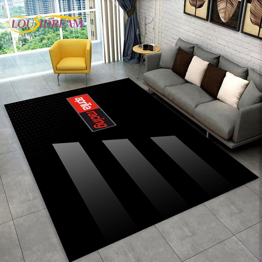 Tappeto con logo HD Aprilia Racing per moto per casa, soggiorno, camera da letto, divano, zerbino decorativo, tappeto per bambini antiscivolo per pavimento 3D
