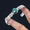 Gift For Women Bangle Adjustable 925 Sterling Silver Natural Malachite Gemstone