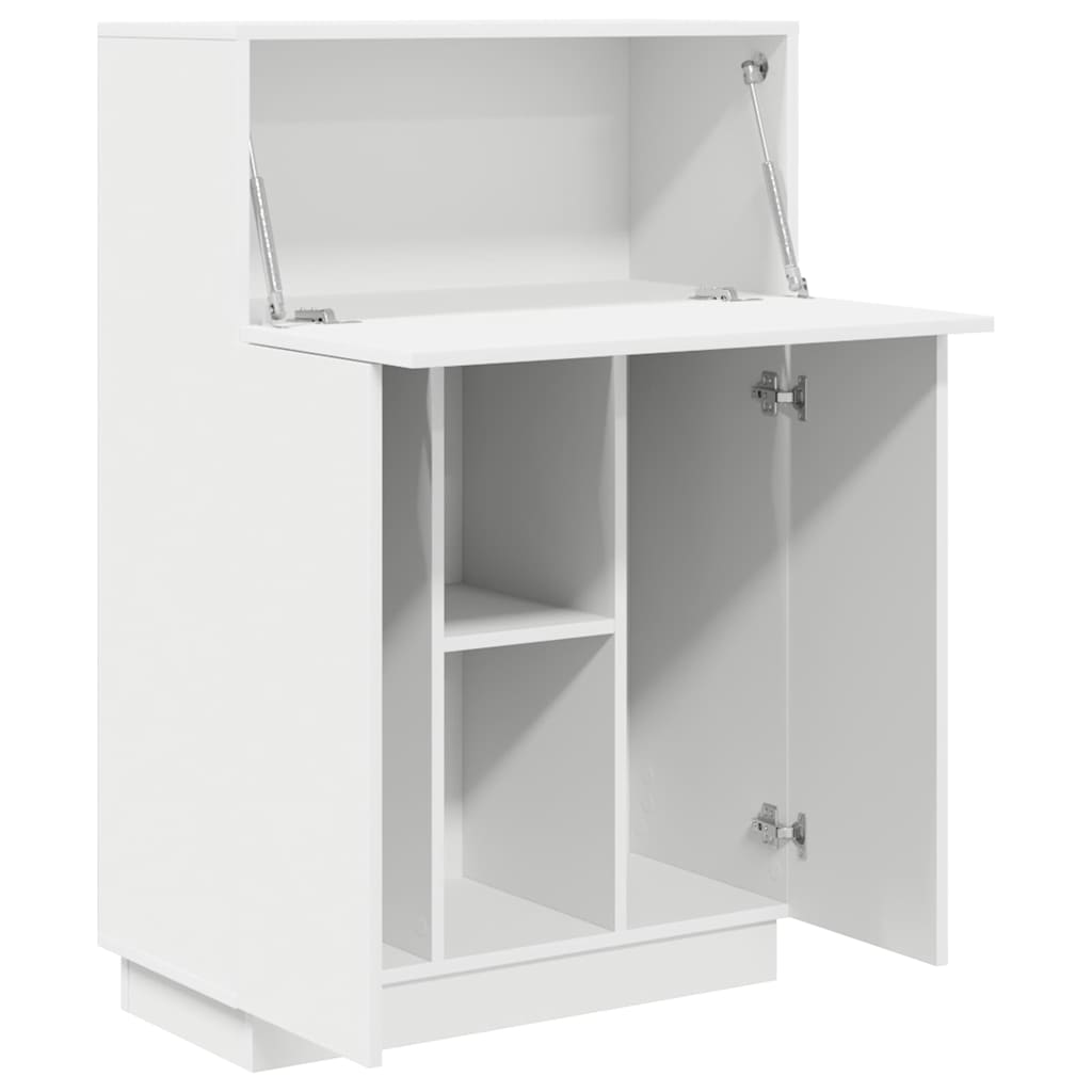 White Desk with Door 71.5 X 31.5 X 106.5 Cm Particleboard