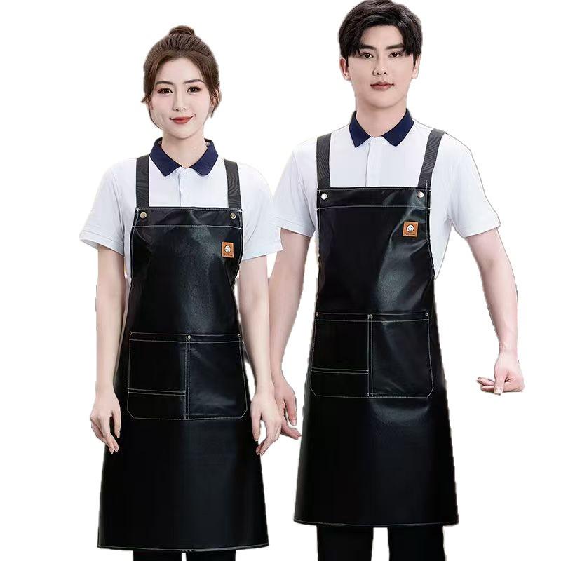 Grembiule da Cucina Impermeabile Unisex, Anti-Olio e alla Moda, Design Senza Maniche con Logo per Negozio di Tè al Latte.