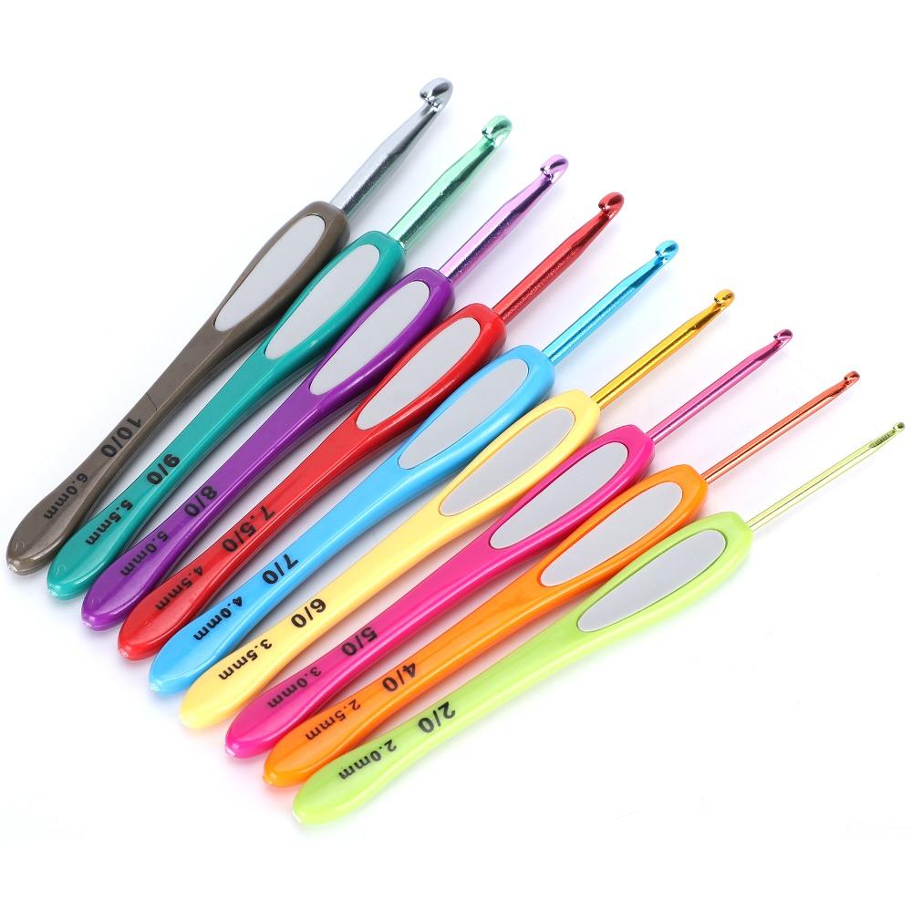 9 Pcs 14cm Length Knitting Tool Set Aluminum Needles Aluminum Crochet Needles DIY Handwoven