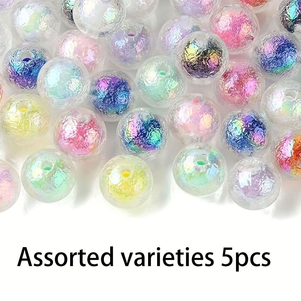 

5/10/20 шт. Сладкие конфетные цвета, летняя мода, красочные радужные цвета, покрытые ледником, акриловые круглые бусины со сквозным отверстием, сделай сам, цепочка для телефона Assorted varieties 5pcs