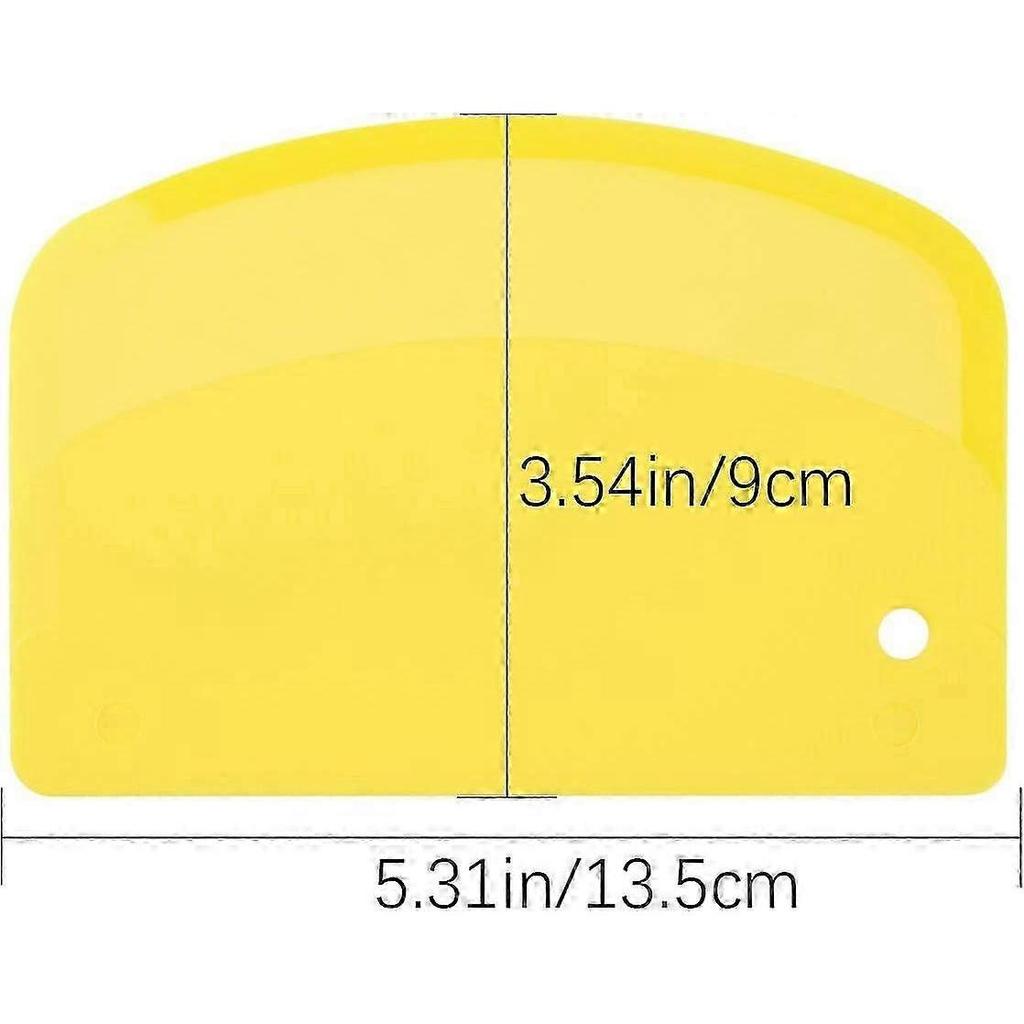 2 pieces 13.5x9 cm pastry cone - dough cutter plastic dough scraper for kitchen, pastry, pancakes (yellow, white)