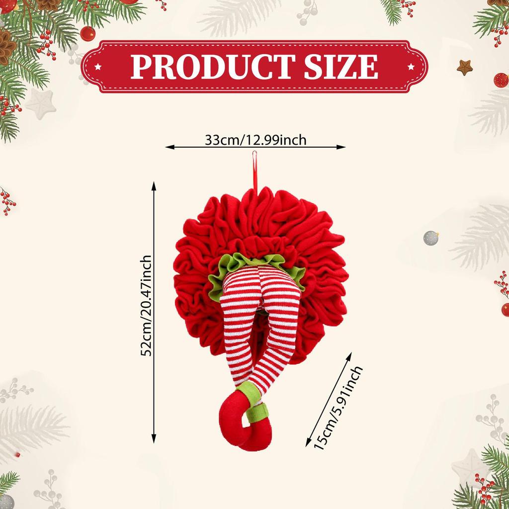 Elf Leg Christmas Tree Decoration Wreath Pendant Front Door Xmas Hanging Ornament Wall Decor for