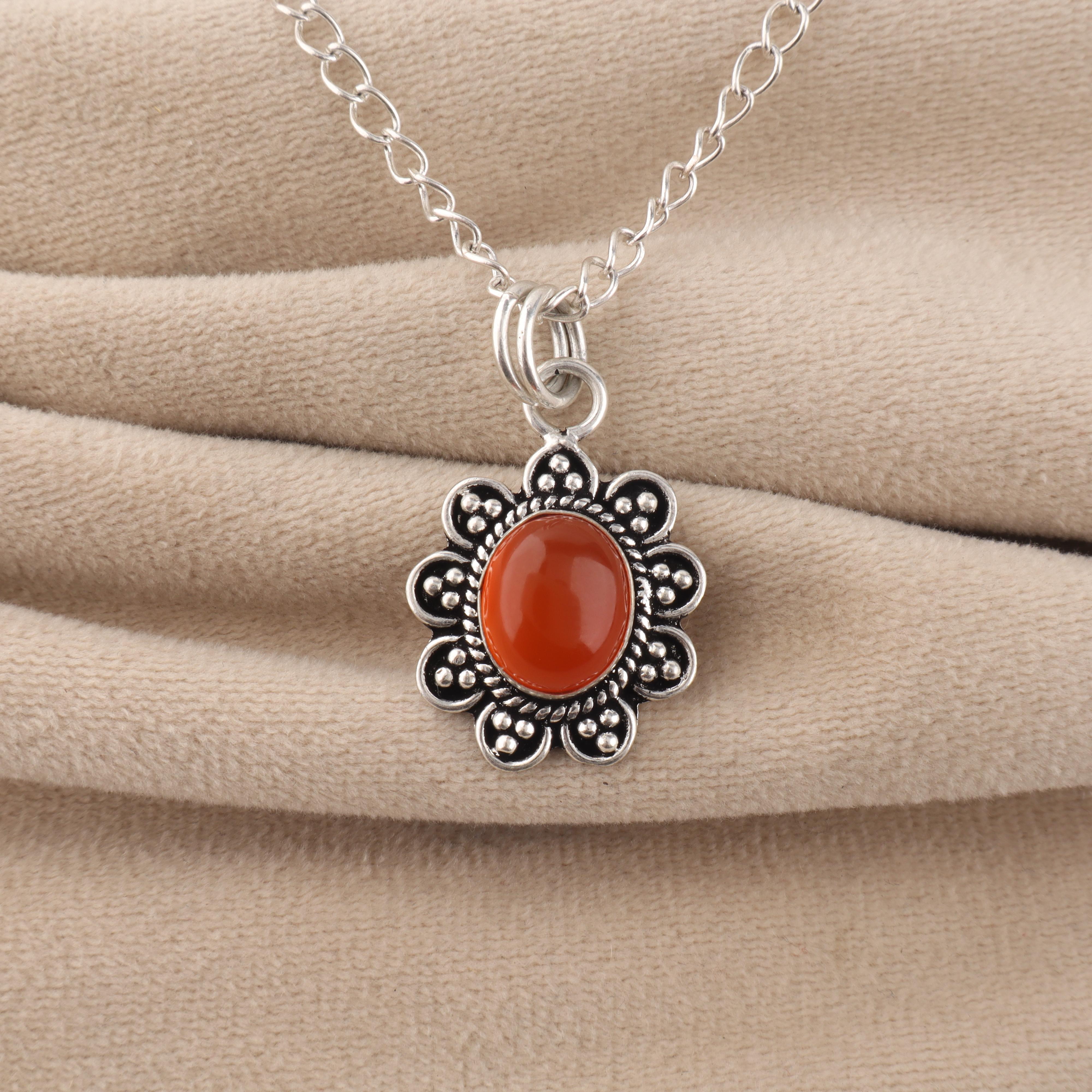 

Natural Carnelian Gemstone 925 Sterling Silver Jewelry Handmade Pendant 1.37 Engagement Jewelry CP-40-30