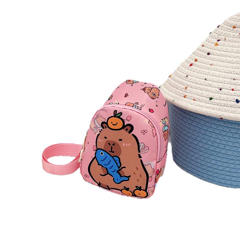 Kids' Cartoon Capybara Crossbody Bag: Lightweight Mini Coin Purse for Boys and Girls