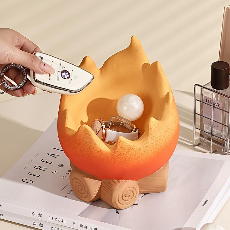 Flammenförmige Aufbewahrungsschale, Einzigartiges Flammendesign Keramik Dekoschale für Zuhause und Büro, Ideal zum Organisieren von Lippenstift, Schlüsseln und kleinen Gegenständen
