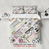 3Pcs Fashion Bedding Sets 3D Printed Stationery And Flowers Duvet Cover Sets With Pillowcases No Filling