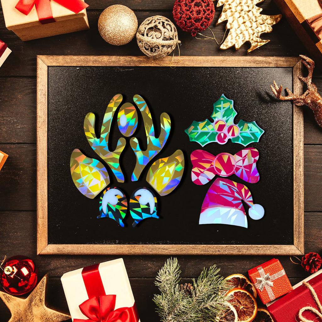 2Pcs Light Shadow Elk Christmas Hat Ornament Silicone Mold Scented Gypsum Ornaments Drop Glue Resin Mold for Decoration