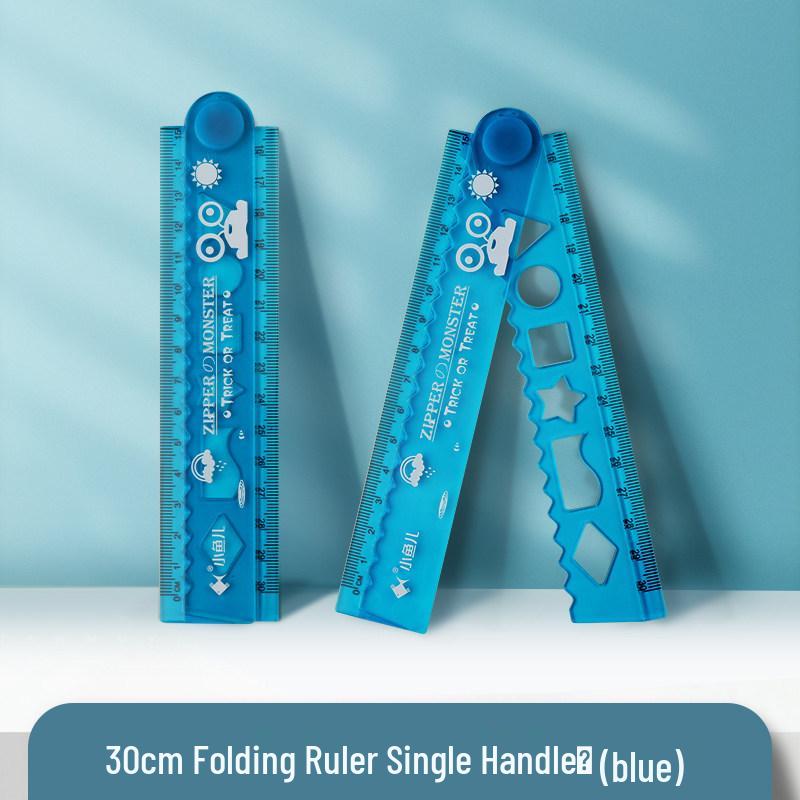 

30cm Multifunctional Folding Ruler for Students: Soft, Straight, and Grid Designs with Waves No Specification