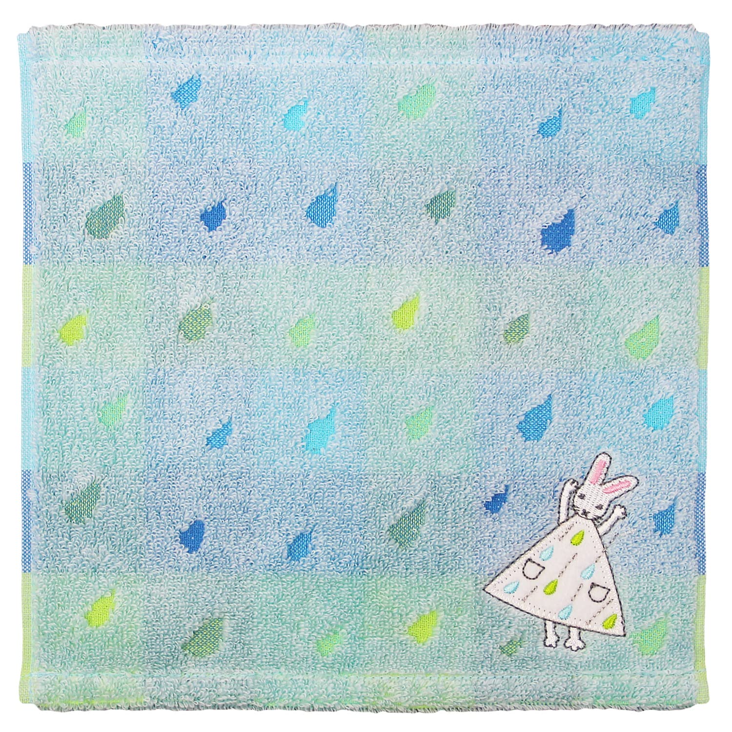 Hayashi Towel 25 x 25 Rain PL456300 Handkerchief, approx. cm,  My Dress  Pattern, Blue,