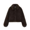European and American Style Winter New Product Lapel Artificial Fur Effect Jacket Thickened Warm Loose Casual Top Women