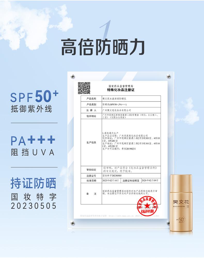 Fan Wenhua Water Clear Sunscreen Outdoor Sunscreen Breathable Non Greasy UV Protection Experience Pack 2ml * 5