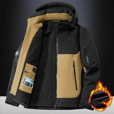 Winter Men Thick Warm Waterproof Parkas Jackets Hat Detachable Men Wool Liner Fleece Coats Male Parka Plus Size Winter Jacket
