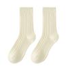 Women's Mid-calf Spring and Autumn Thick Cotton Socks, White Retro Autumn and Winter Loose Long Calf Pile Socks, Women's Long Socks